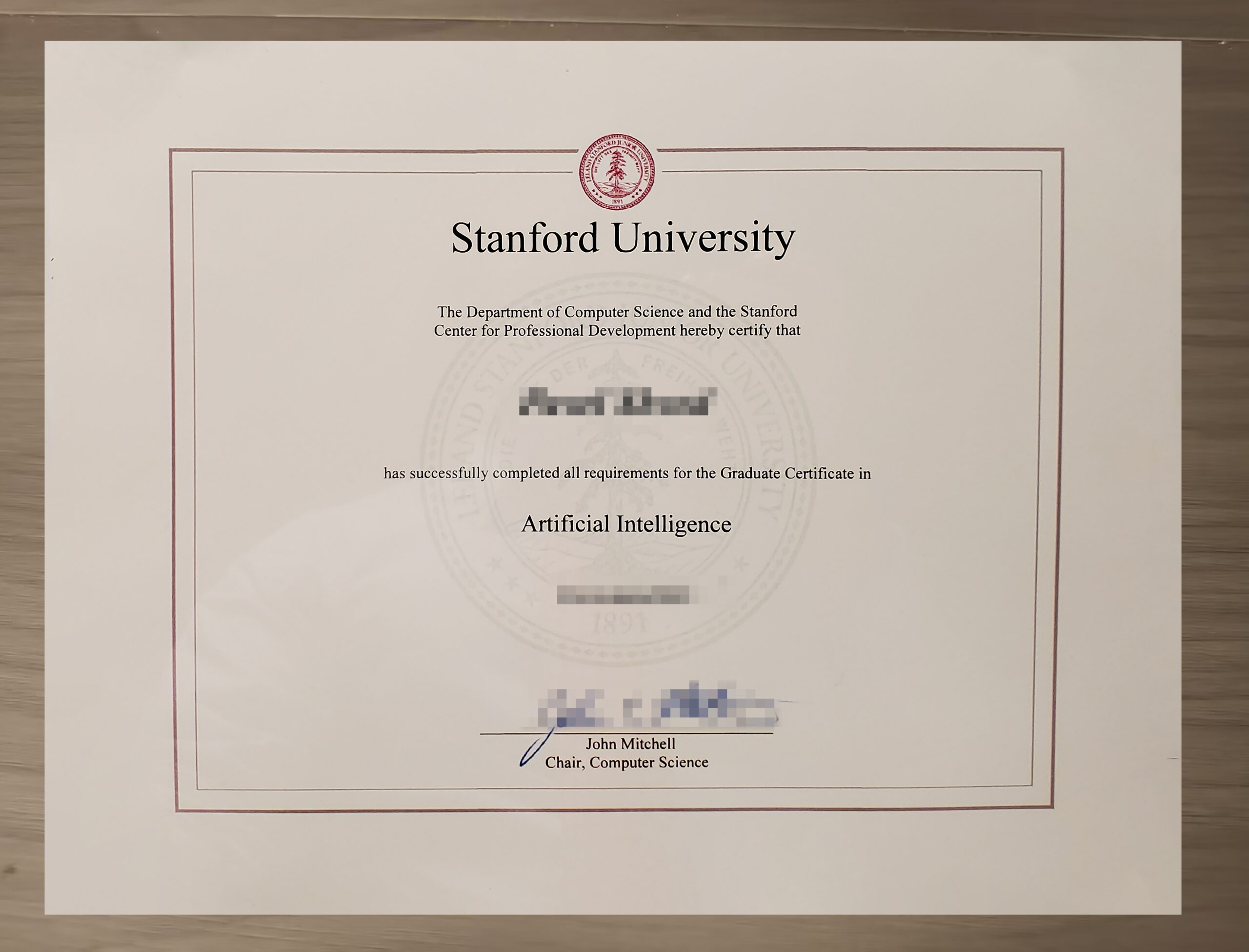 stanford university diploma