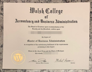 High-quality Walsh College diploma for sale.